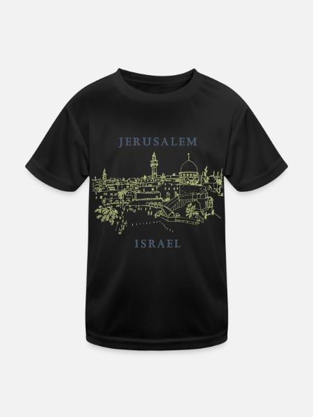 Jérusalem Tel Aviv Israël Tsahal Juda juif - T-shirt sport Enfant - noir - Devant