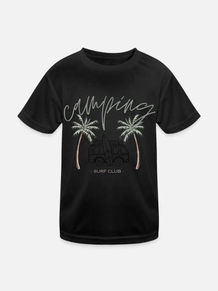 Camping - Surf Club - Kids Functional T-Shirt - black