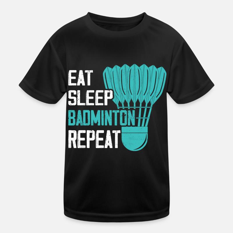 Eat Sleep Badminton Repeat Player Coach Kinder Funktions-T-Shirt