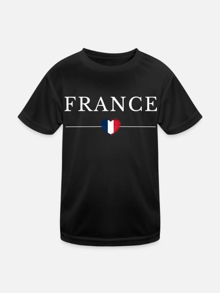 Flagge Frankreichs - Kinder Funktions-T-Shirt - Schwarz