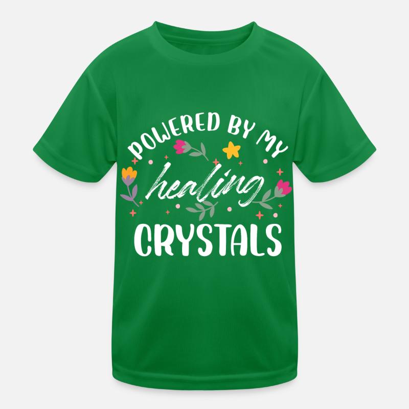 Powered By My Healing Crystals Lightworker Reiki Kinder Funktions-T-Shirt