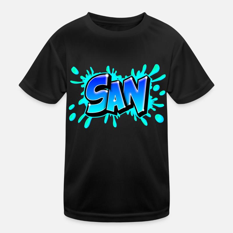 Graffiti San splash blue Kids Functional T-Shirt