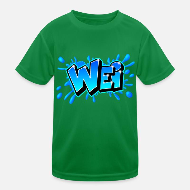 WEI splash Blaues Graffiti von Max the Tagger Kinder Funktions-T-Shirt