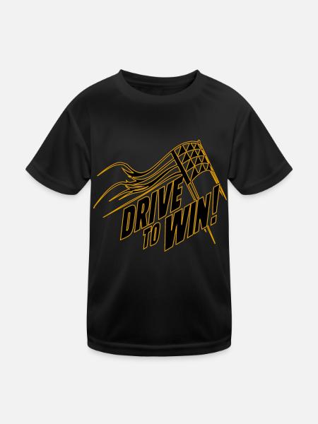 DRIVE TO WIN - Kids Functional T-Shirt - black - Front