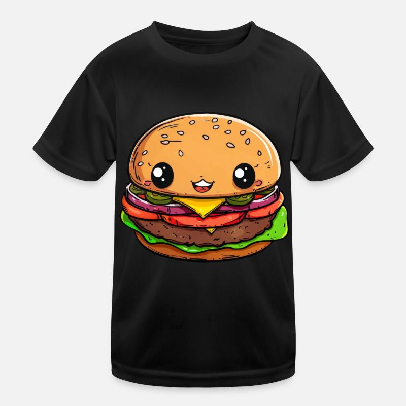 Lustiger Burger Comic Kinder Funktions-T-Shirt