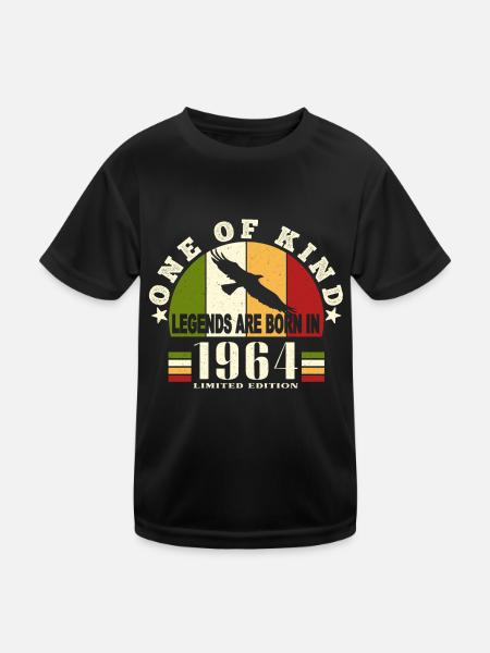 Legend Born 1964 60 Year Anniversary - Kids Functional T-Shirt - black - Front