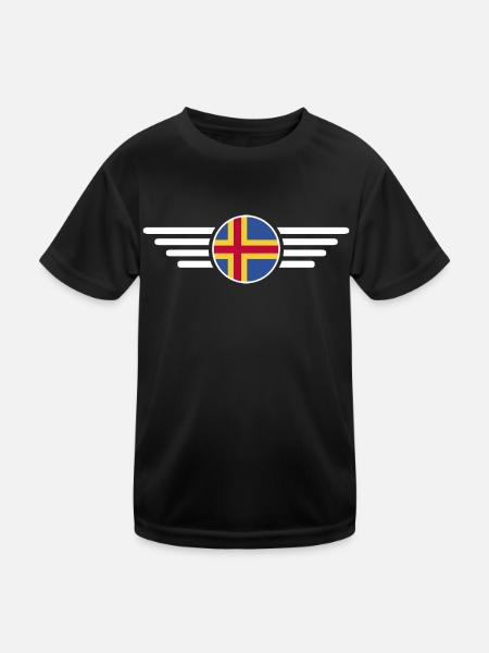 Ich liebe Åland, Eleganz Stil Design T-Shirt - Kinder Funktions-T-Shirt - Schwarz - Vorne