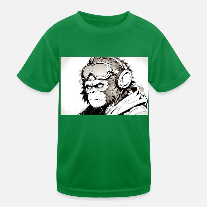 Cool monkey in futuristic style Kids Functional T-Shirt