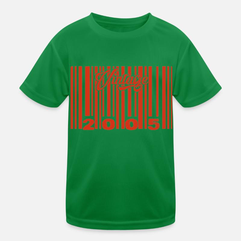 Vintage 2005 Born In 2005 20 Year Old Bar Code Anniversai Kids Functional T-Shirt