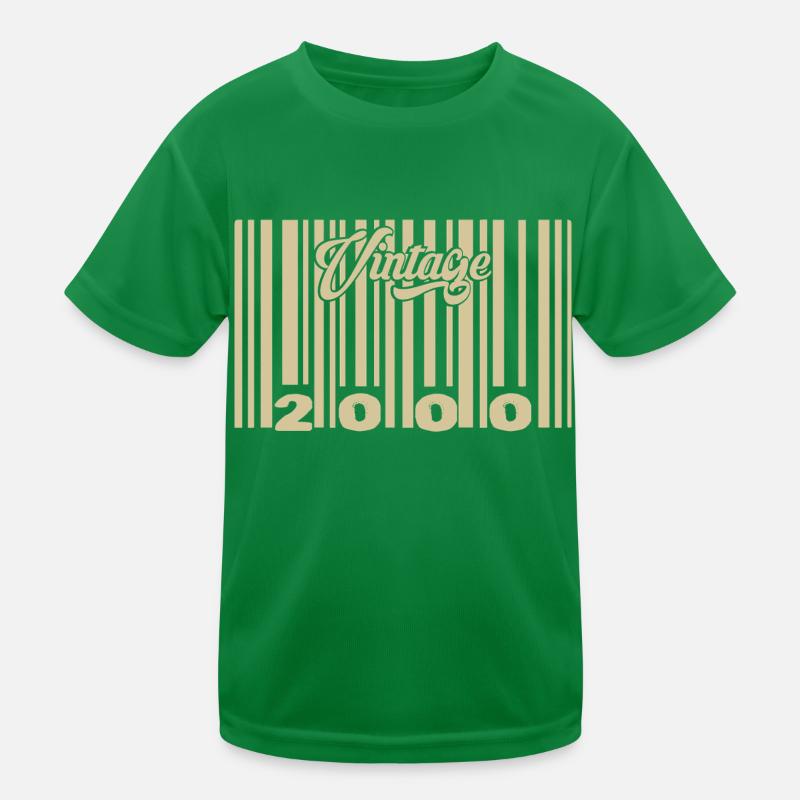 Vintage 2000 Barcode 2000: Jahr 2025. Kinder Funktions-T-Shirt