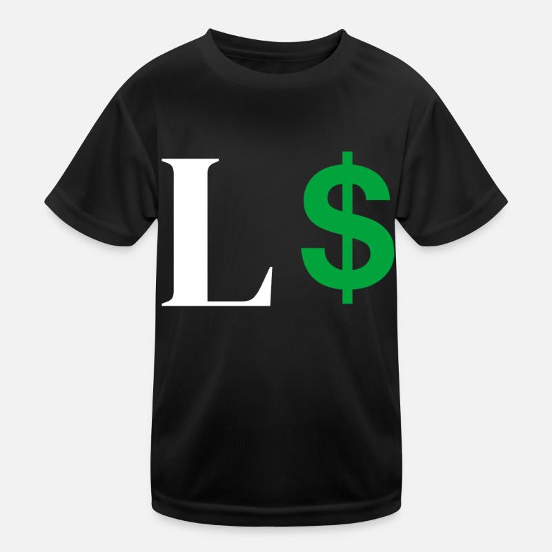 Buchstabe l Dollar Kinder Funktions-T-Shirt