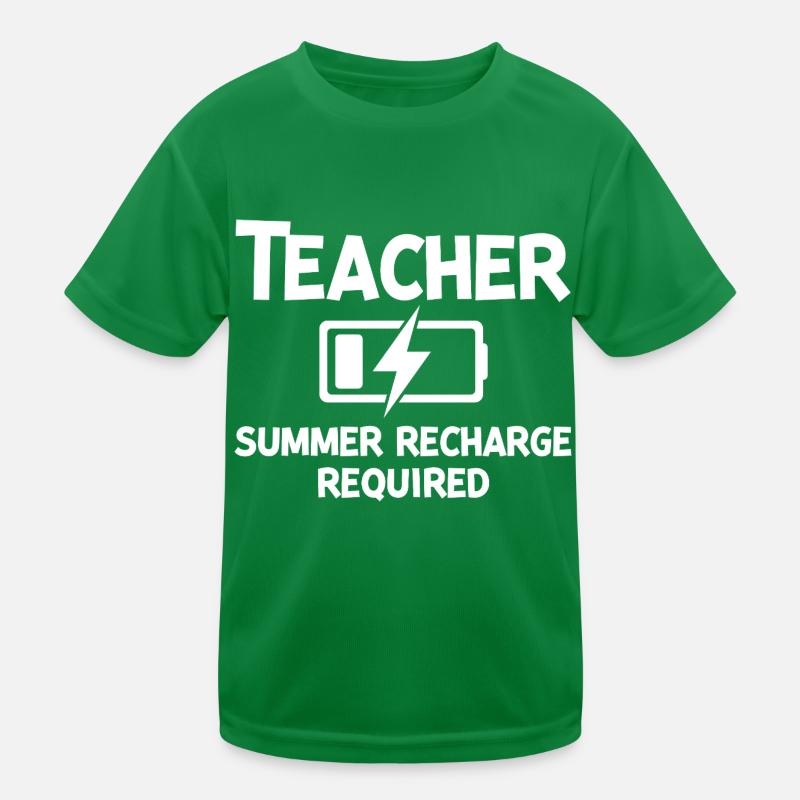 Teacher Summer Recharge Required Kids Functional T-Shirt