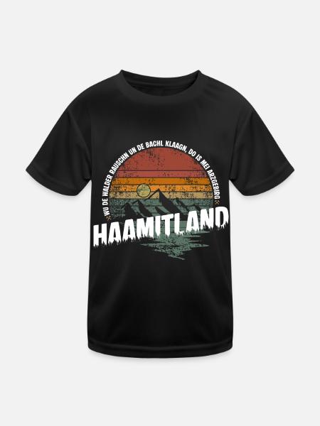 Heimatland Erzgebirge - Kinder Funktions-T-Shirt - Schwarz - Vorne