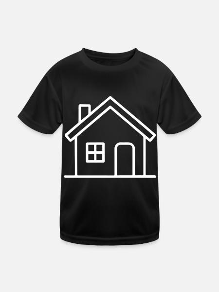 Icône de la maison - T-shirt sport Enfant - noir - Devant