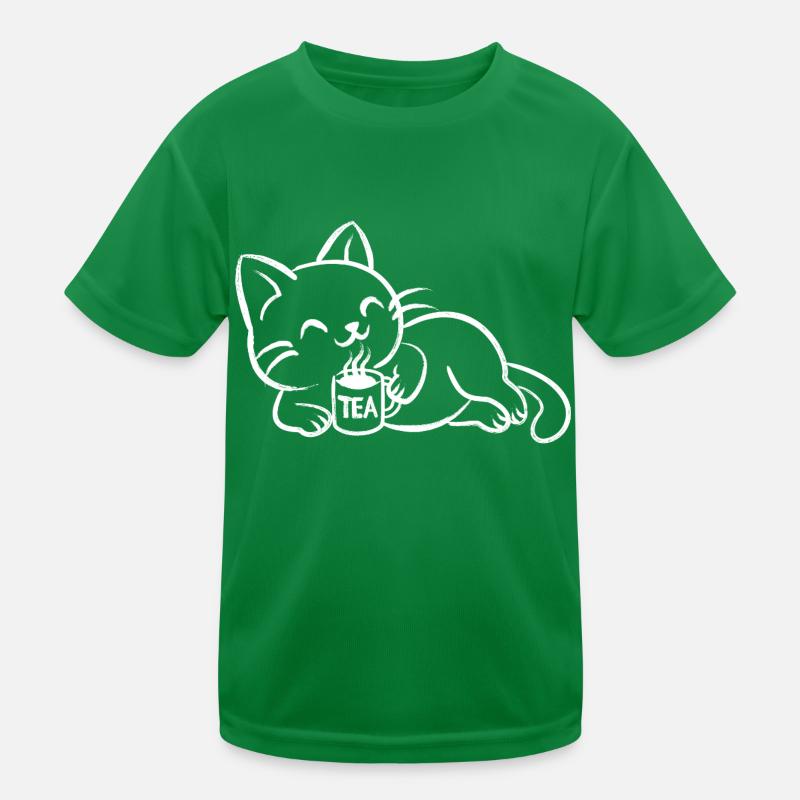 chillin tea cat Kinder Funktions-T-Shirt