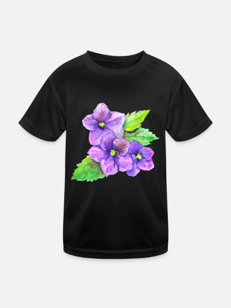Three Violets - Kids Functional T-Shirt - black - Front
