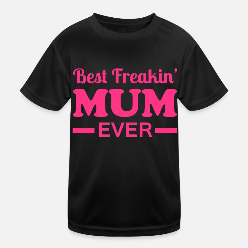 Mum - Kinder Funktions-T-Shirt - Schwarz