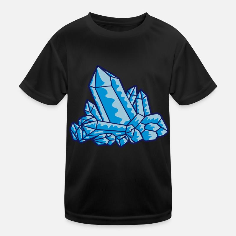 Crystal gemstone blue Kids Functional T-Shirt