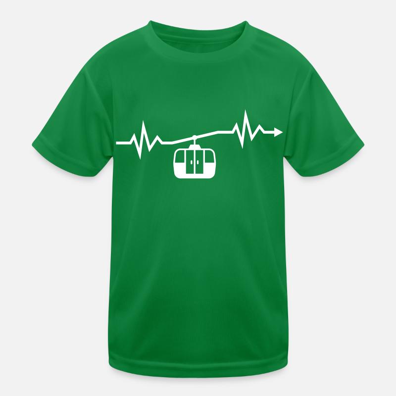 Heartbeat télécabine téléski vacances ski vacances ski T-shirt sport Enfant