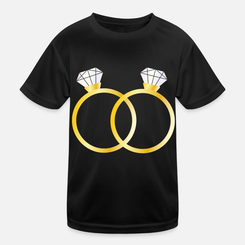 Two diamond rings - Kids Functional T-Shirt - black