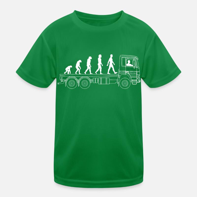 LKW Fahrer Fernfahrer Lastkraftfahrer Evolution Kinder Funktions-T-Shirt