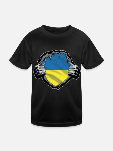 Ukraine Design for Ukraine Fans - Kids Functional T-Shirt - black - Front