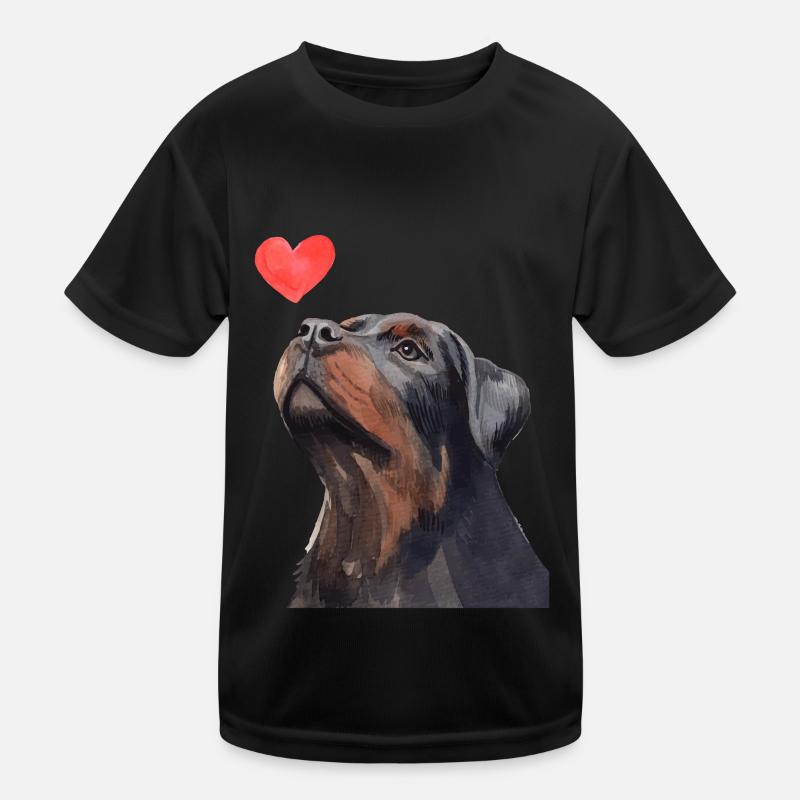 Rottweiler Coeur Chien Amour T-shirt sport Enfant