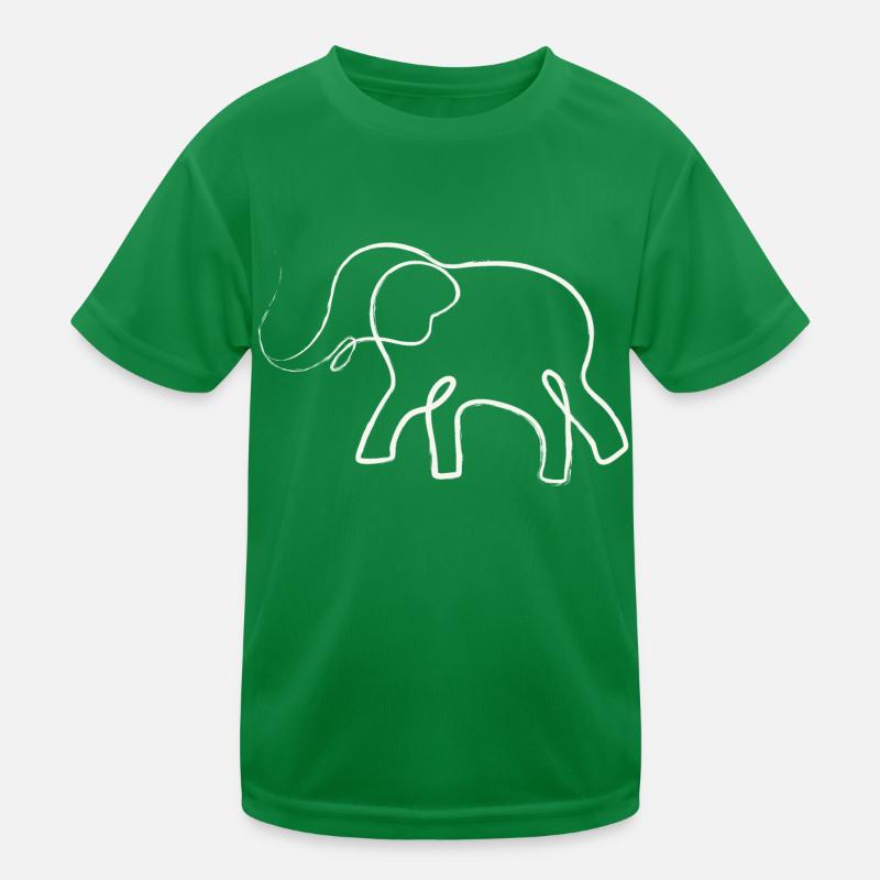 one line elephant Kids Functional T-Shirt