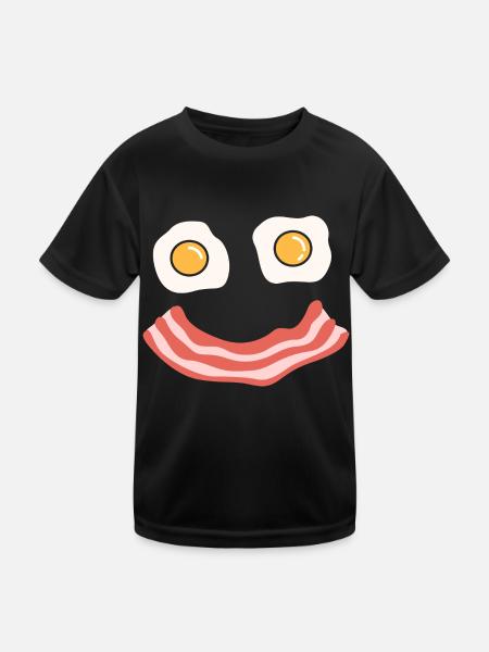 egg bacon Design for a funny designs lovers and - Kids Functional T-Shirt - black - Front