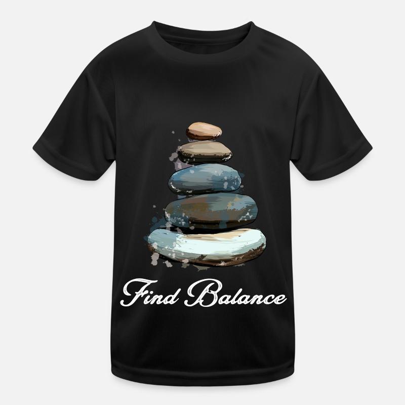 Rock Balancing Stone Stacking Balance Kinder Funktions-T-Shirt