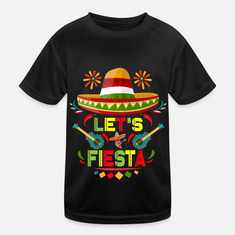 Let's Fiesta Sombrero Cheerful Cinco De Mayo Kids Functional T-Shirt