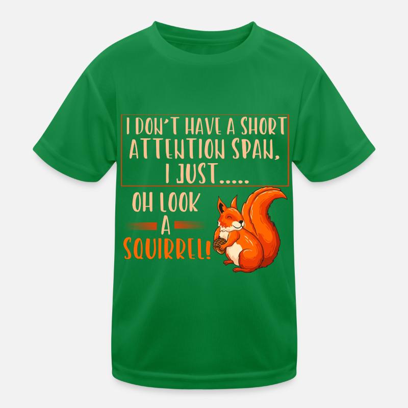 Short attention squirrels Kids Functional T-Shirt
