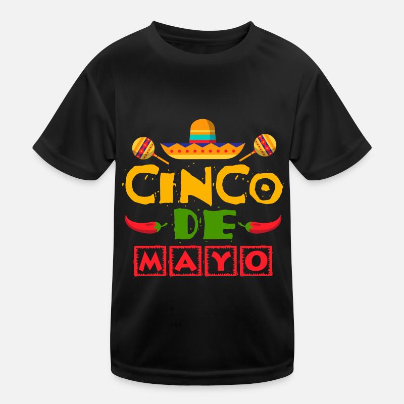 Fiesta Sombrero Cheerful Cinco De Mayo Kids Functional T-Shirt