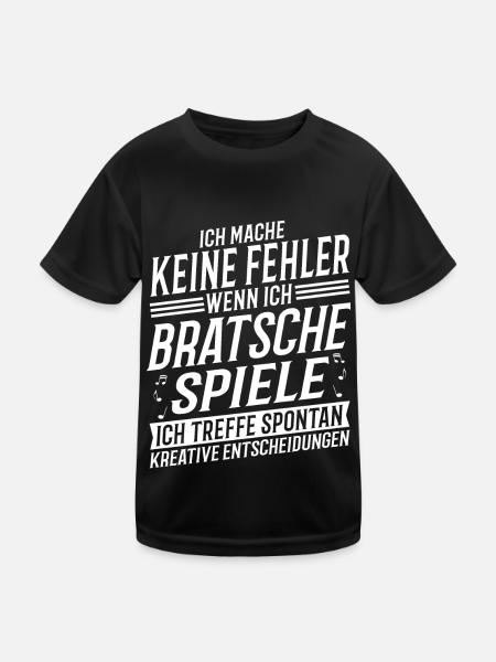 Bratschenspieler Musikinstrument Musik Bratsche - Kinder Funktions-T-Shirt - Schwarz - Vorne