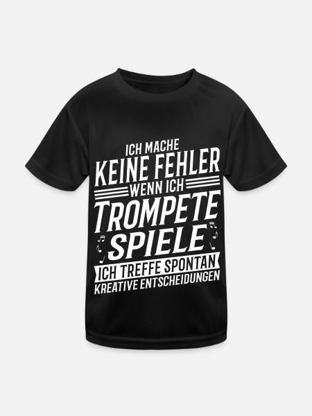 Trompetenspieler Musikinstrument Musik Trompeter - Kinder Funktions-T-Shirt - Schwarz - Vorne