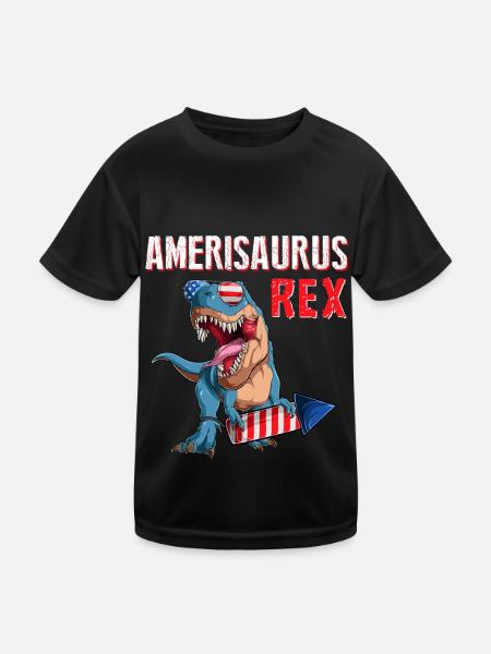 American Trex US Patriotic Dino 4 juillet - T-shirt sport Enfant - noir - Devant