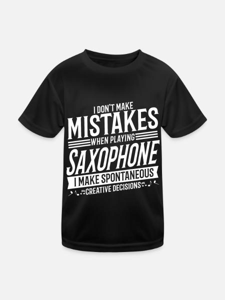 Saxophone Player Musical Instrument Saxophonist - Kids Functional T-Shirt - black - Front