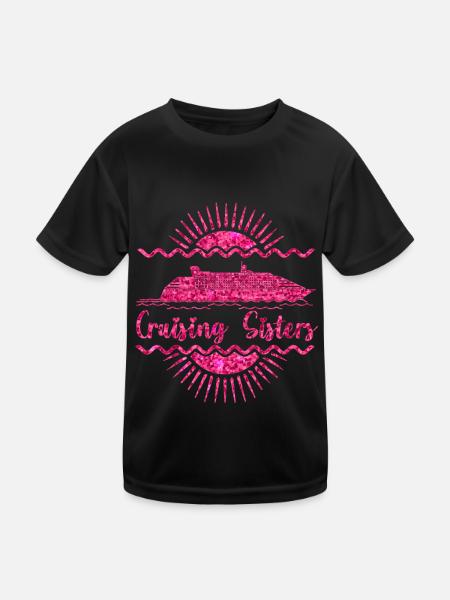 Cruise Sisters Funny Girls Holiday - Kids Functional T-Shirt - black - Front
