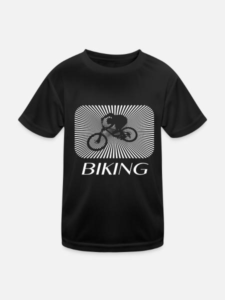 biking - Kinder Funktions-T-Shirt - Schwarz - Vorne