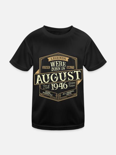 August 1946 Birthday Man - Kids Functional T-Shirt - black - Front
