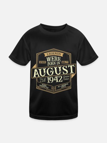 August 1942 birthday man - Kids Functional T-Shirt - black - Front