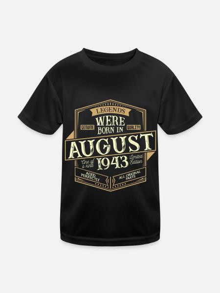August 1943 Birthday Man - Kids Functional T-Shirt - black - Front