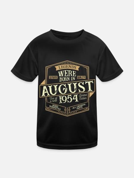 August 1954 Birthday Man - Kids Functional T-Shirt - black - Front