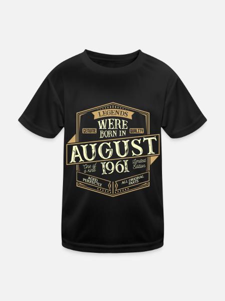 August 1961 birthday man - Kids Functional T-Shirt - black - Front