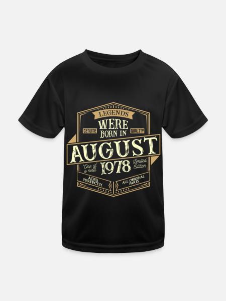 August 1978 Birthday Man - Kids Functional T-Shirt - black - Front