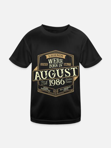 August 1986 Birthday Man - Kids Functional T-Shirt - black - Front