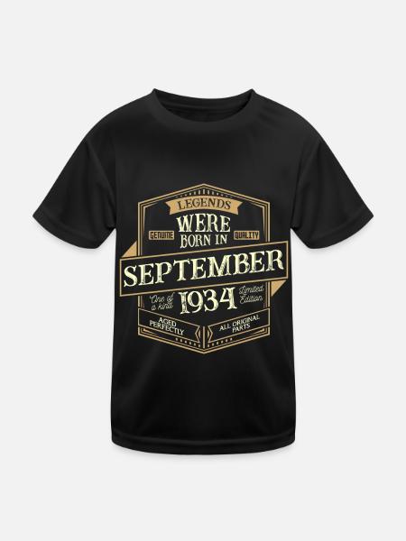 September 1934 Birthday man - Kids Functional T-Shirt - black - Front
