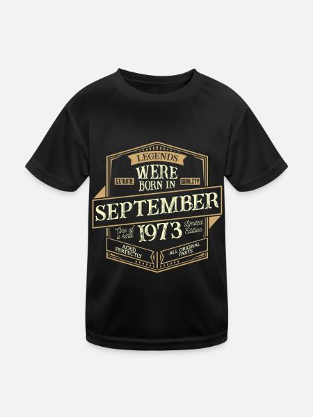 September 1973 birthday man - Kids Functional T-Shirt - black - Front