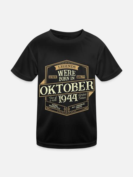 October 1944 Birthday Man - Kids Functional T-Shirt - black - Front