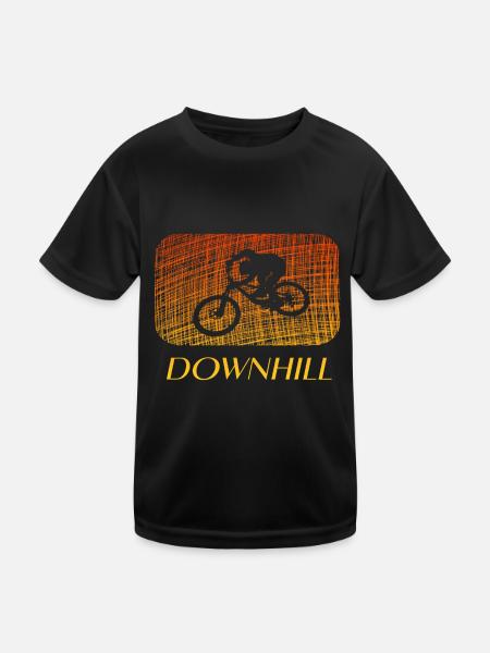 Downhill - Kinder Funktions-T-Shirt - Schwarz - Vorne